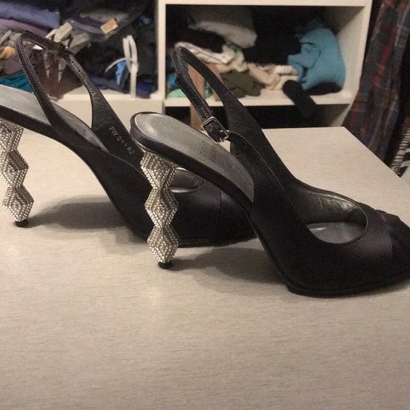 Stuart weitzman satin peeptoe evening pumps - Picture 2 of 4